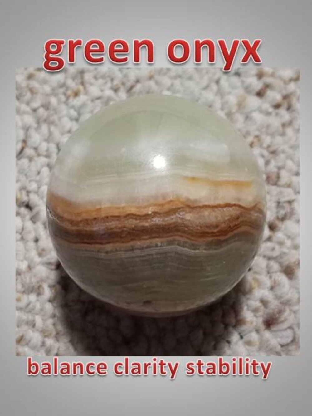 #10 50mm green Onyx Sphere Balance Clarity